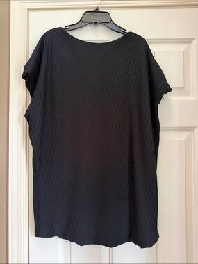 Banana Republic Black Ribbed Short-Sleeve Top